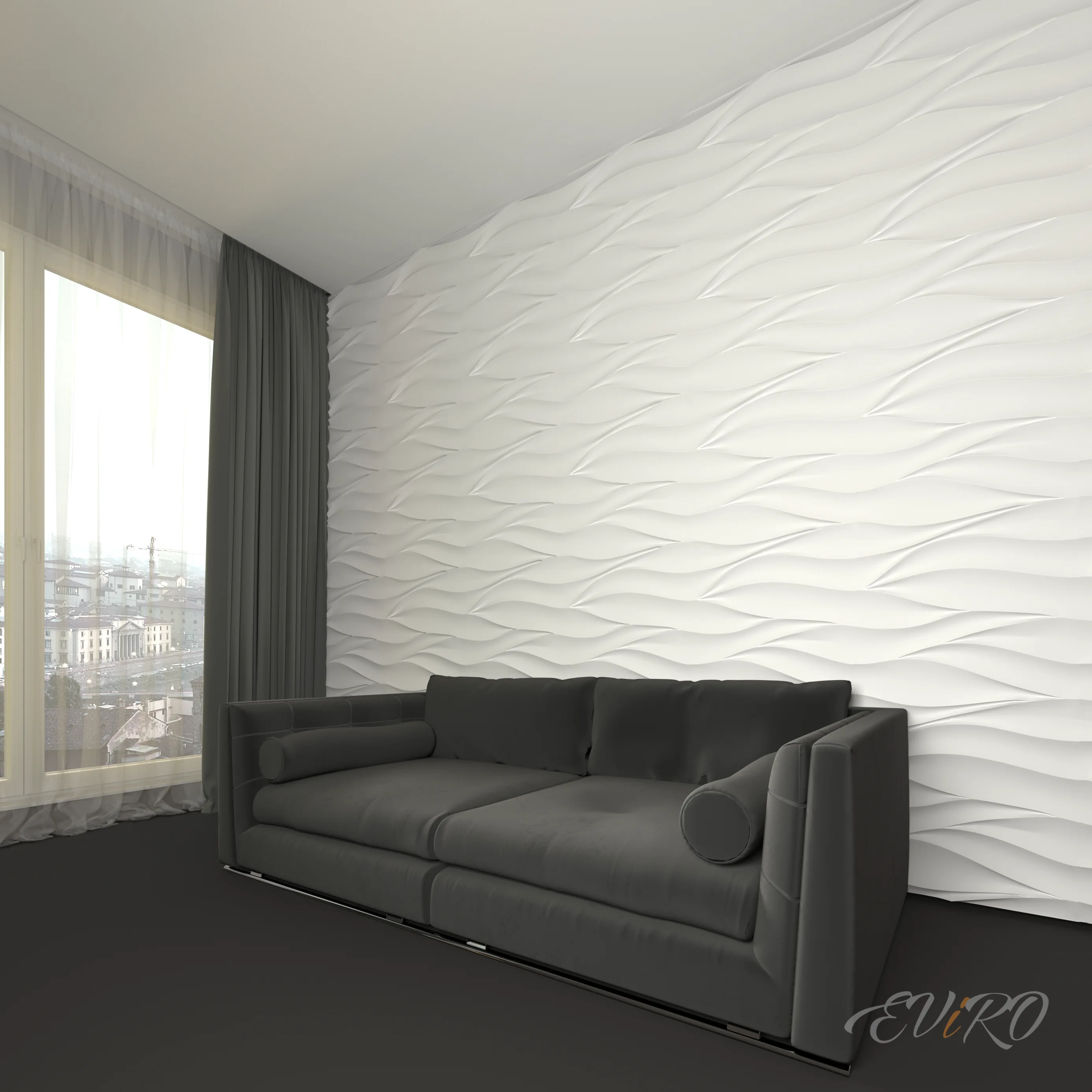 Гипсовая 3D панель EViRO Leave, NGT