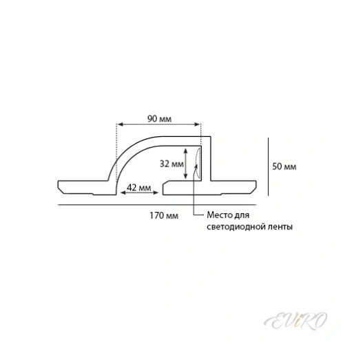 Гипсовый встраиваемый профиль EViRO под LED освещение Модель 1